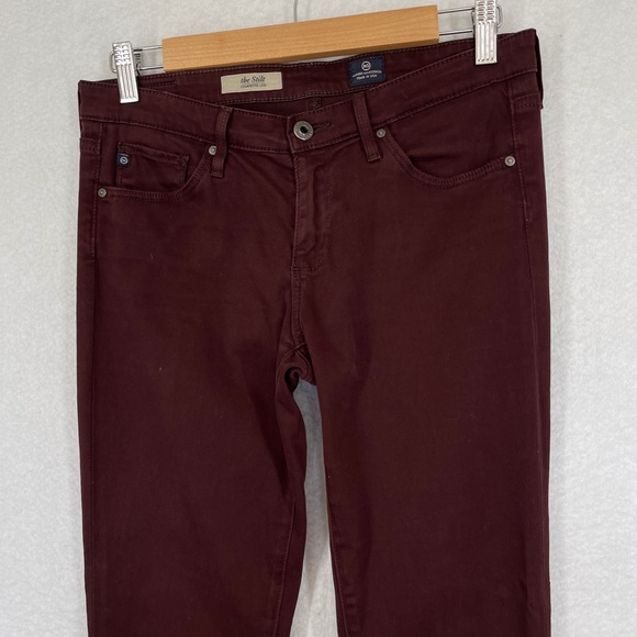 Adriano Goldschmied The Stilt Cigarette Leg Maroon Skinny Jeans - Picture 2 of 10
